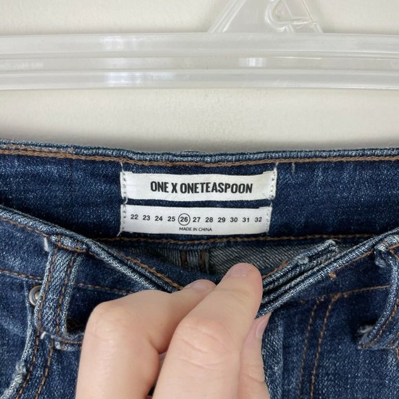 One Teaspoon High Waist FreeBird II Stretch Fitted Leg Denim Jeans Size 26 - Picture 3 of 7